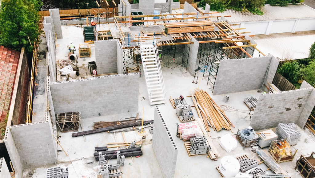 Construction on Fawkner House